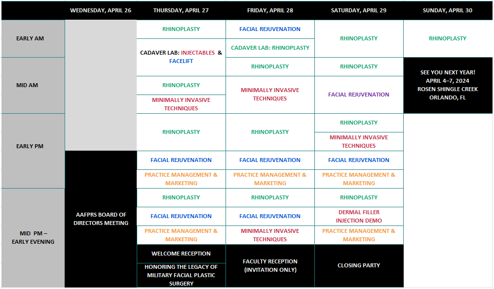 RHFR23 Schedule